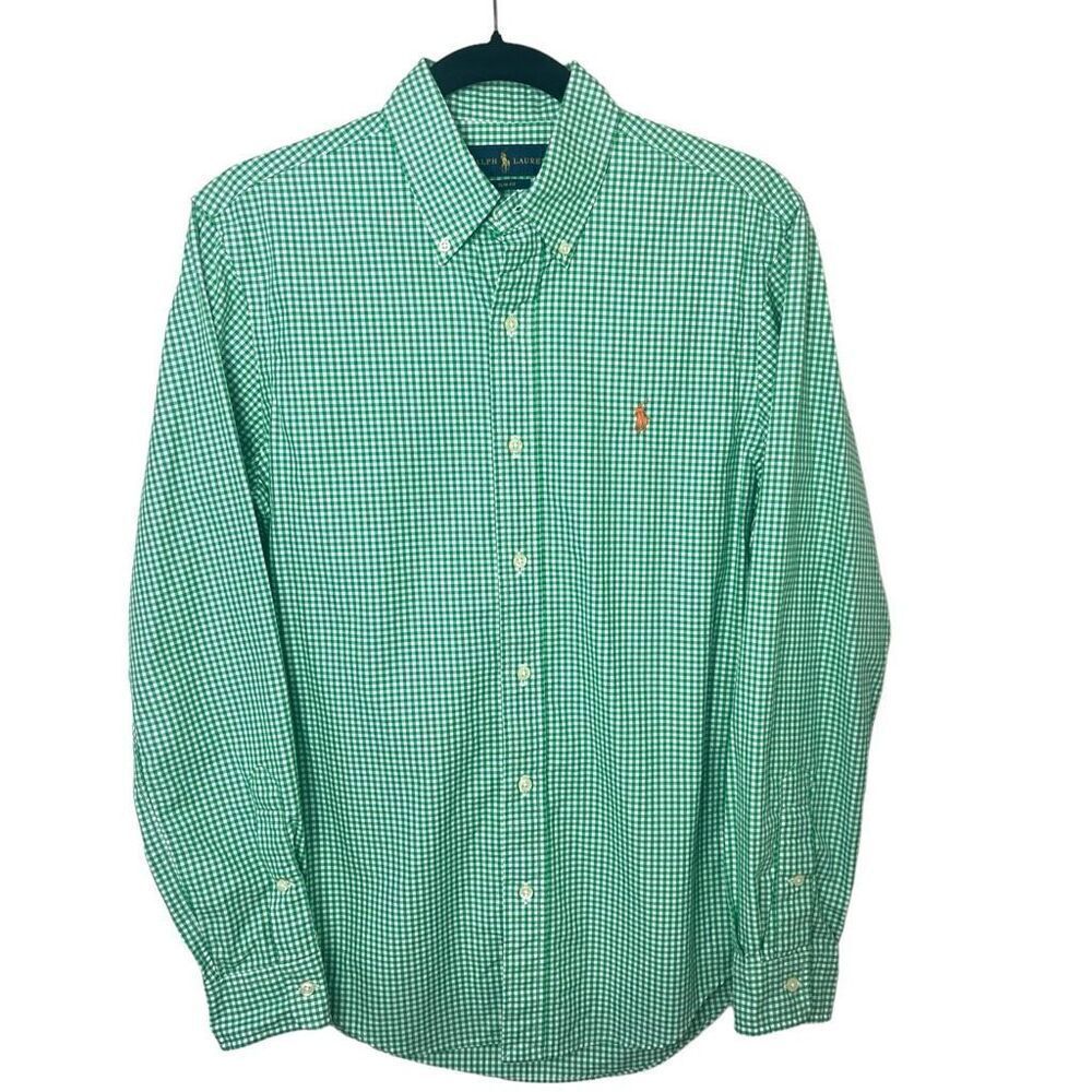 Ralph Lauren Green Checkered Casual Button Down Shirt